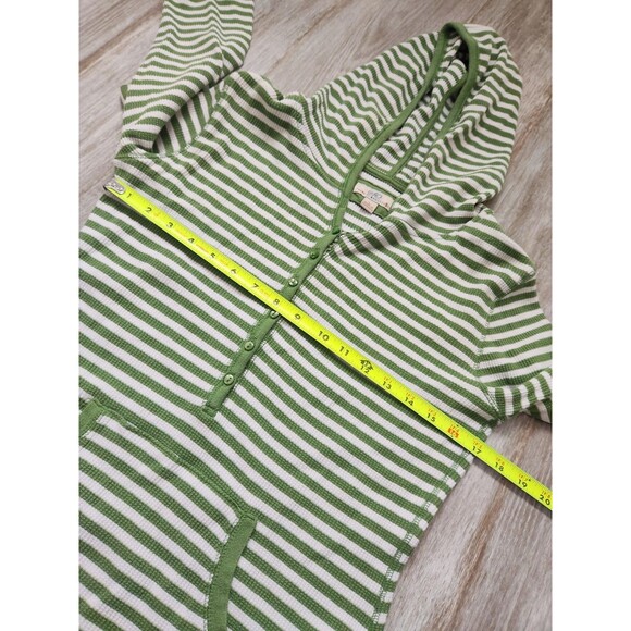 VTG Y2K So Wear It Declare It Waffle Knit Hoodie Green White Stripe Pocket Sz L - Picture 5 of 7